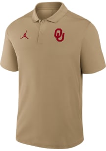 Nike Oklahoma Sooners Mens Beige Victory Short Sleeve Polo