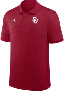 Nike Oklahoma Sooners Mens Crimson Jordan Victory Stripe Short Sleeve Polo