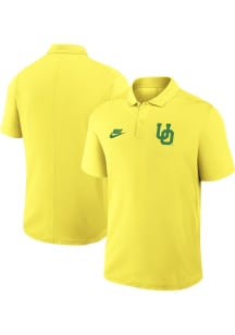 Nike Oregon Ducks Mens Yellow Victory Vintage Logo Short Sleeve Polo