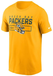 Nike Green Bay Packers Gold Helmet Essential Short Sleeve T Shirt