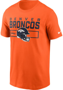Nike Denver Broncos Orange Helmet Essential Short Sleeve T Shirt