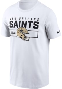 Nike New Orleans Saints White Helmet Essential Short Sleeve T Shirt
