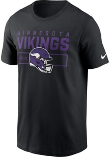 Nike Minnesota Vikings Black Helmet Essential Short Sleeve T Shirt