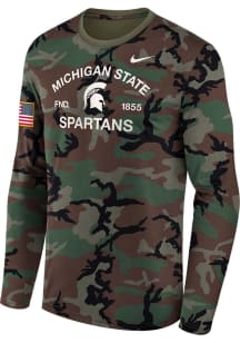 Nike Michigan State Spartans Olive Military Appreciation Dri-FIT Long Sleeve T Shirt
