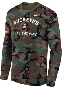 Nike Ohio State Buckeyes Olive Military Appreciation Dri-FIT Long Sleeve T Shirt