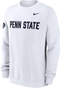 Nike Penn State Nittany Lions Mens White Club Fleece Long Sleeve Crew Sweatshirt