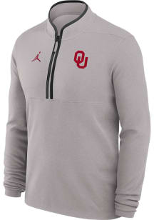 Nike Oklahoma Sooners Mens Grey Victory Long Sleeve Qtr Zip Pullover