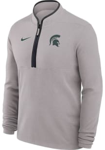 Nike Michigan State Spartans Mens Grey Victory Long Sleeve Qtr Zip Pullover