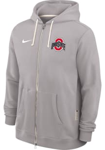 Nike Ohio State Buckeyes Mens Grey Dri-Fit Long Sleeve Zip