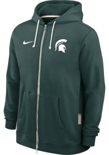 Nike Michigan State Spartans Mens Green Dri-Fit Long Sleeve Zip