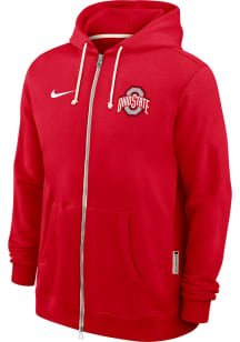 Nike Ohio State Buckeyes Mens Red Dri-Fit Long Sleeve Zip