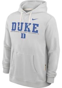 Nike Duke Blue Devils Mens Ash Dri-Fit Long Sleeve Hoodie