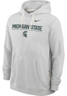 Nike Michigan State Spartans Mens Ash Dri-Fit Long Sleeve Hoodie