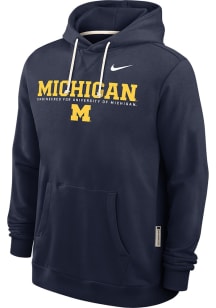 Nike Michigan Wolverines Mens Blue Dri-Fit Long Sleeve Hoodie