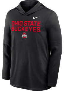Nike Ohio State Buckeyes Mens Black Dri-Fit Long Sleeve Lightweight Hoodie
