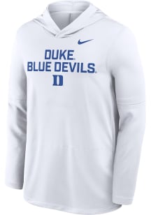 Nike Duke Blue Devils Mens White Dri-Fit Long Sleeve Lightweight Hoodie