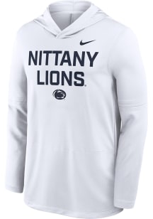 Nike Penn State Nittany Lions Mens White Dri-Fit Long Sleeve Lightweight Hoodie