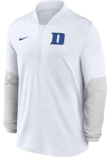 Nike Duke Blue Devils Mens White Dri-Fit Long Sleeve Qtr Zip Pullover