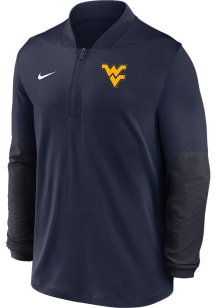 Nike West Virginia Mountaineers Mens Navy Blue Dri-Fit Long Sleeve Qtr Zip Pullover