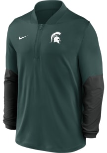 Nike Michigan State Spartans Mens Green Dri-Fit Long Sleeve Qtr Zip Pullover