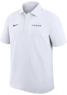 Nike LSU Tigers Mens White Dri-Fit Short Sleeve Polo