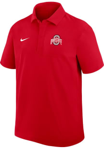 Nike Ohio State Buckeyes Mens Red Dri-Fit Short Sleeve Polo