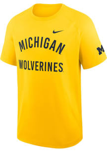 Nike Michigan Wolverines Yellow Dri-Fit Short Sleeve T Shirt