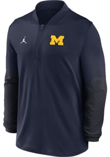 Nike Michigan Wolverines Mens Blue Dri-Fit Long Sleeve Qtr Zip Pullover