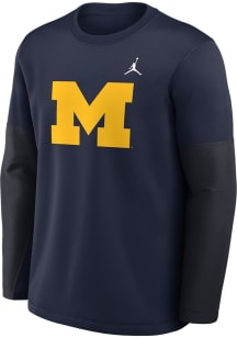 Nike Michigan Wolverines Blue Coach Long Sleeve T-Shirt