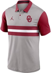 Nike Oklahoma Sooners Mens Grey Vapor Short Sleeve Polo
