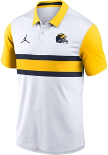 Nike Michigan Wolverines Mens White Vapor Short Sleeve Polo