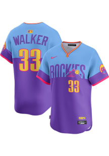 Larry Walker Nike Colorado Rockies Mens Purple City Connect Limited Baseball Jersey