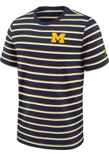 Nike Michigan Wolverines Blue Striped Short Sleeve T Shirt