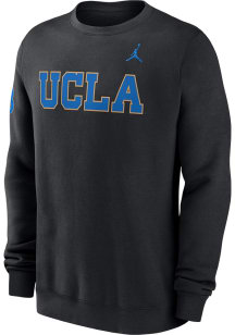 Nike UCLA Bruins Mens Black Club Fleece Long Sleeve Crew Sweatshirt
