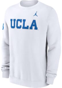 Nike UCLA Bruins Mens White Club Fleece Long Sleeve Crew Sweatshirt