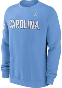 Nike North Carolina Tar Heels Mens Light Blue Club Fleece Long Sleeve Crew Sweatshirt
