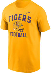 Nike LSU Tigers Gold Football Helmet Short Sleeve T Shirt