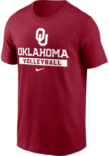 Nike Oklahoma Sooners Cardinal Volleyball Short Sleeve T Shirt