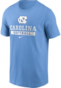 Nike North Carolina Tar Heels Light Blue Softball Short Sleeve T Shirt