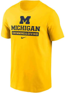 Nike Michigan Wolverines Yellow Cotton Short Sleeve T Shirt
