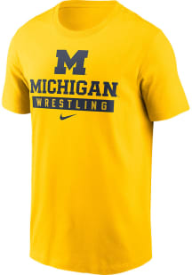 Nike Michigan Wolverines Yellow Cotton Short Sleeve T Shirt