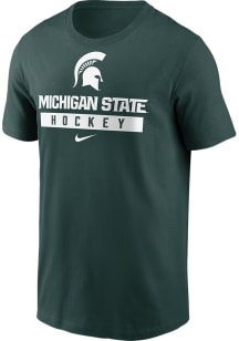 Nike Michigan State Spartans Green Ice Hockey Short Sleeve T Shirt