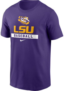 Nike LSU Tigers Purple Baseball Short Sleeve T Shirt