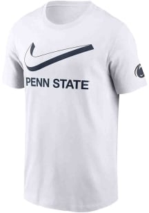 Nike Penn State Nittany Lions White Cotton Two Hit Swoosh Short Sleeve T Shirt