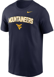 Nike West Virginia Mountaineers Navy Blue Stacked Logo Short Sleeve T Shirt