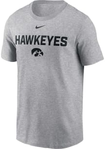 Nike Iowa Hawkeyes Grey Cotton Two Hit Short Sleeve T Shirt