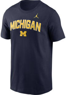 Nike Michigan Wolverines Blue Stacked Logo Short Sleeve T Shirt