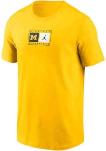 Nike Michigan Wolverines Yellow Jumpman Logo Short Sleeve T Shirt
