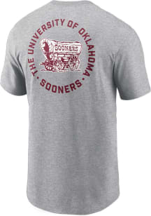 Nike Oklahoma Sooners Grey Two Hit Short Sleeve T Shirt
