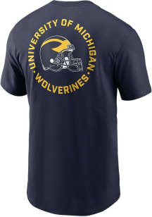 Nike Michigan Wolverines Blue Two Hit Short Sleeve T Shirt